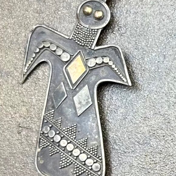 Vintage Sterling Silver & Gold Spirit Brooch  — Y2K Design — EUC - Picture 3 of 5